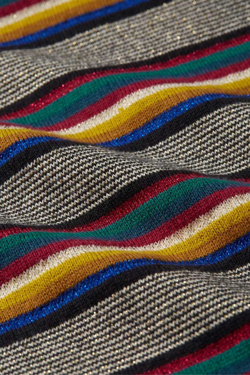 Top Maya Rollneck Sixties Stripe Black