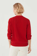 Strickjacke Basic V-Neck Jacket Rot
