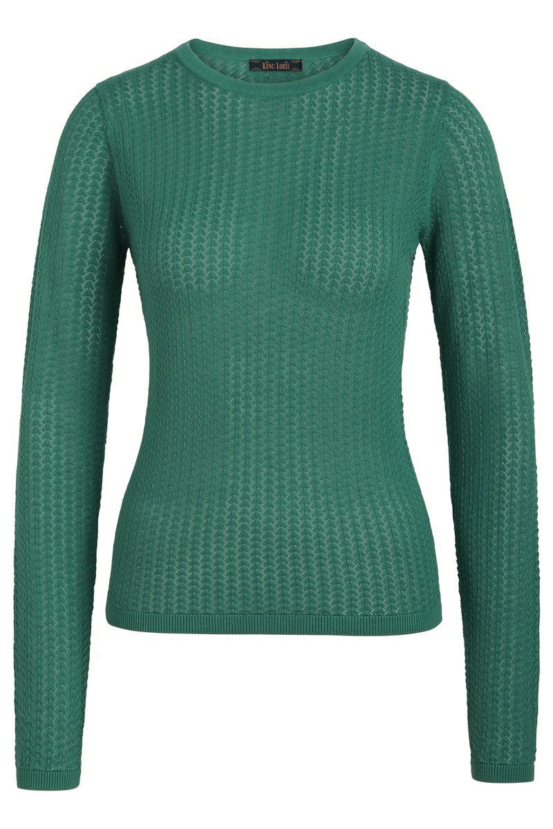 Pullover Agnes Ajour Top Cottonclub Smoke Green