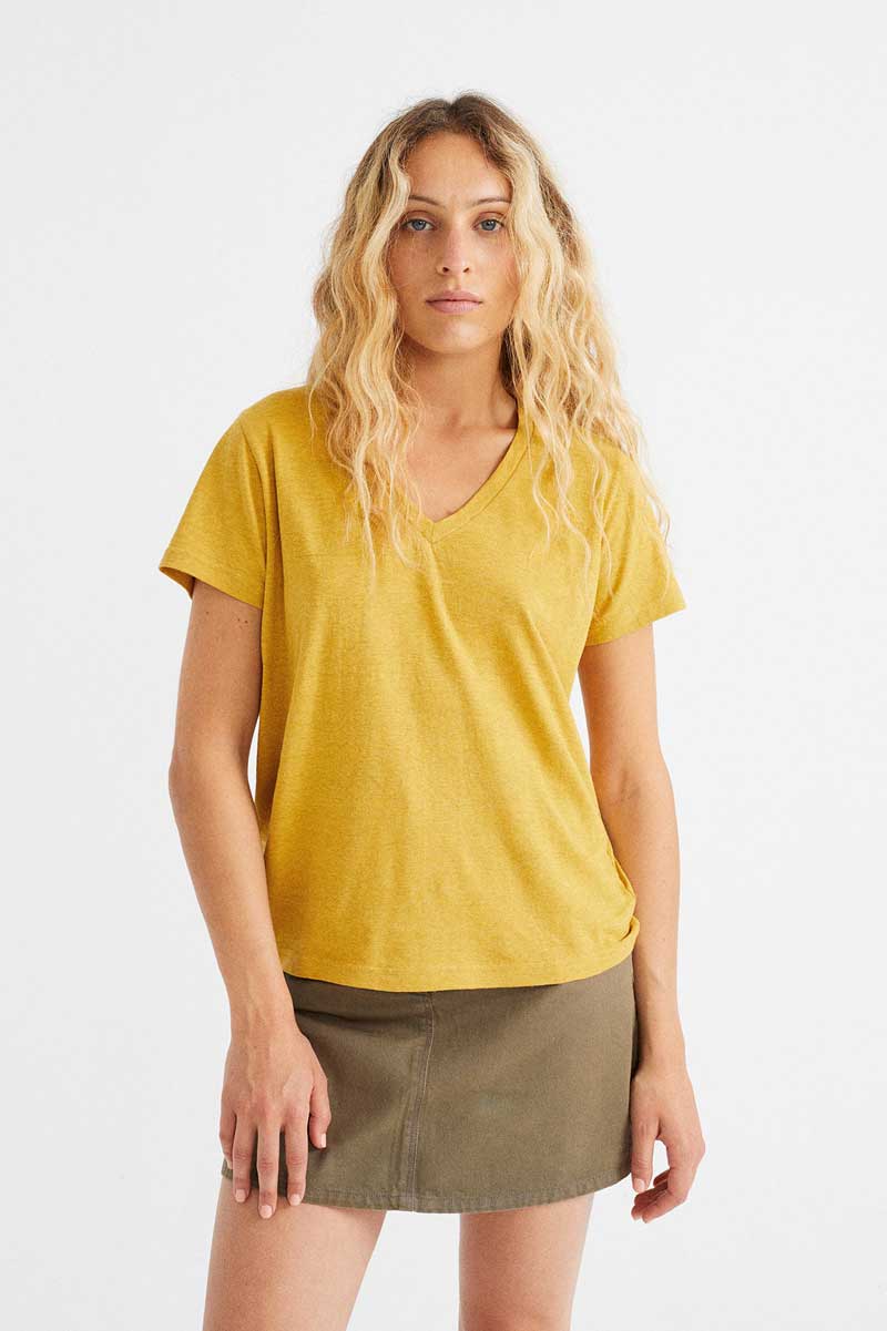 Gelbes T-Shirt Hemp Clavel Mustard von Thinking Mu Bild 1